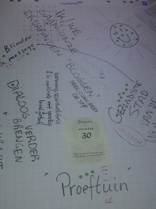 Met groene stippen konden voor onszelf een aantal ideeën naar boven halen