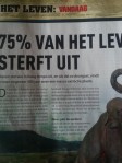 Wetenschap in Beeld (editie Nr 10/2014) stelt dat 75% van het leven uitgeroeid is binnen 200 jaar.